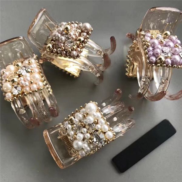

fashion women mini barrettes rhinestones simulated pearl hair clip claw headwear hair accessories combs small pin