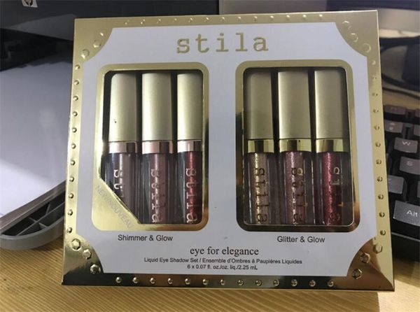 

Новый Stila Eye for Elegance 6 цветов в 1 компл. мерцание блеск блестящий бронзатор Золотой тени для век Stila жидкий тени для век макияж