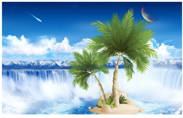 

3d обои на заказ 3d Ѭопии обоев ее вода, Ѭог изобили, мееоѬинй дожд гоин