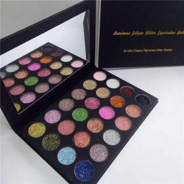 Melhor nova paleta de sombras de maquiagem de Natal Edição Luminosa 24 Ultra Cremoso Pigmentado Glitter Sombra Destacando Pó Frete Grátis