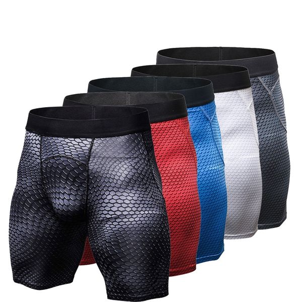 

powerfull quickly dry gym sport legging crossfit men's shorts football trousers jogging compression tight running short, Black;blue