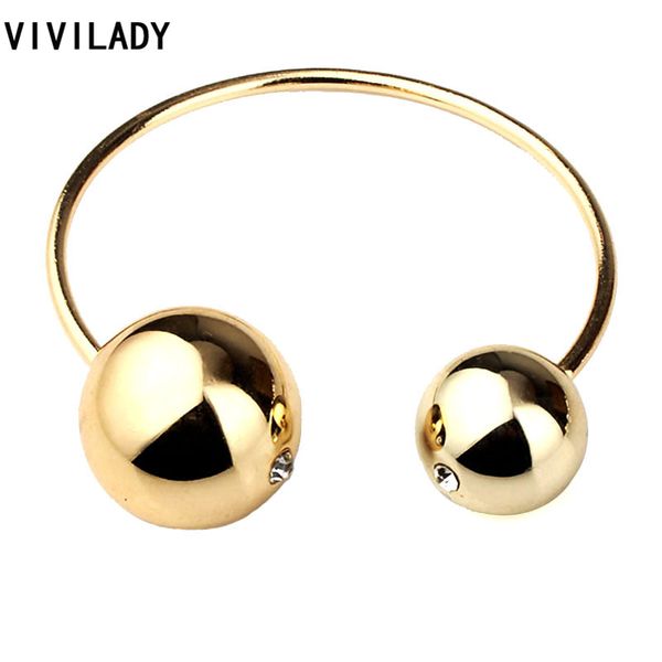 

pearl bangles fashion double imitation women gold color white black round beads bracelet female crystal gift cuff