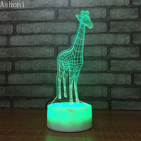 

3d deer shape colorful table lamp touch control 7 color changing acrylic baby night light usb decorative kids christmas gifts