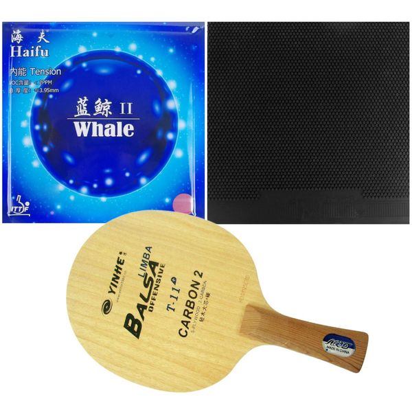 

original pro table tennis combo racket galaxy yinhe t-11+ with dawei 388c-1 and haifu whale ii factory tuned long shakehand fl