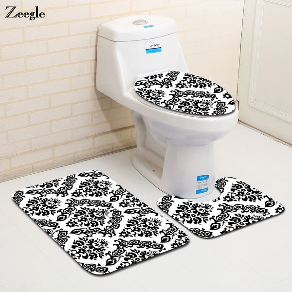 Grosshandel Zeegle Europaischen Muster 3 Stucke Wc Teppich Set