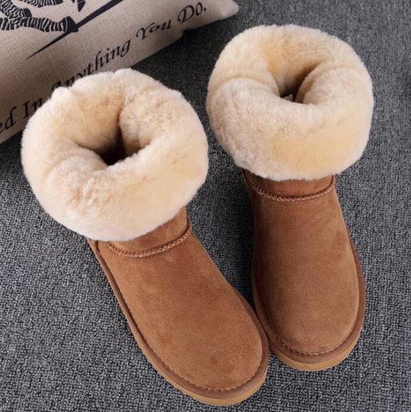 

2018 classic brand women popular genuine leather boots fashion women's snow boots us5--us13 ing, Black