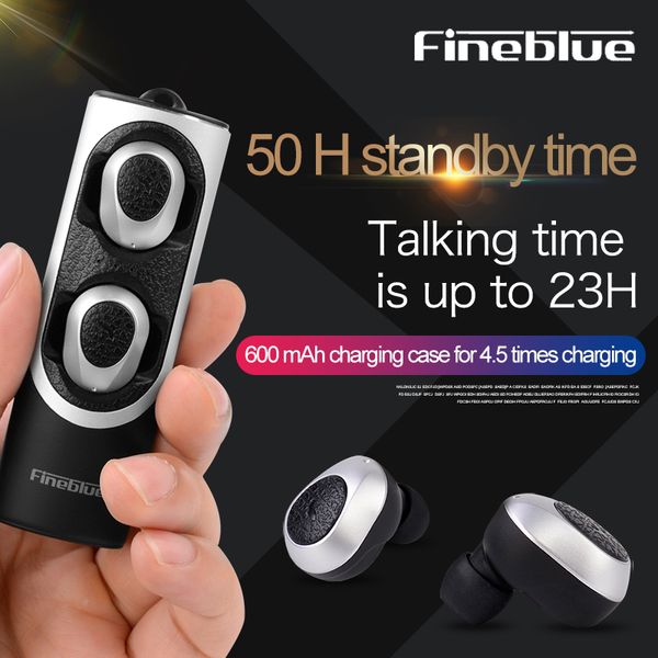 Fineblue RWS-X8 twins Bluetooth 5.0 Kulaklık Mini Kablosuz Küçük Kulakiçi Stereo xiaomi iphone x 7 8 artı huawei samsung için