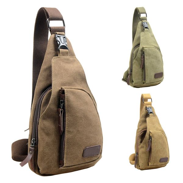 

outdoor sports canvas unbalance messenge bag travel camping sport crossbody shoulder chest bag for travel hiking day #c