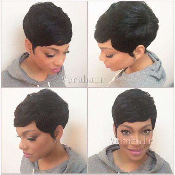 100 Unprocessed 6a Top Grade None Lace Bob Human Short Pixie Hair