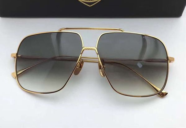 

square pilot sunglasses gold metal/brown gradient sonnenbrille men sunglasses gafas de sol new with box, White;black
