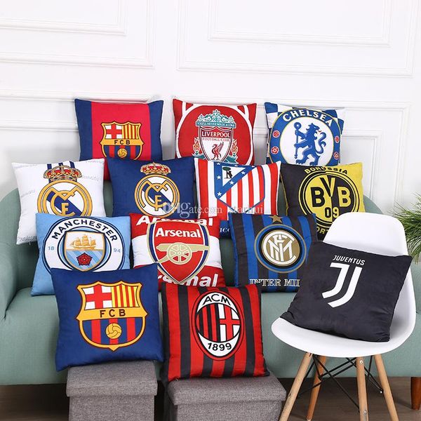 

real madrid football pillow case personality football team square cushion sofa car livingroom bedroom pillow covers 42*42cm wx-p17