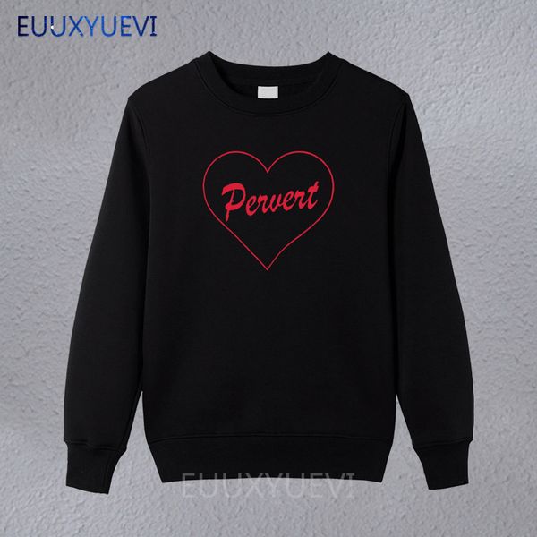 

pervert heart red letters print men and women sweatshirts cotton casual funny hoodies pullover hipster drop ship euu-669, Black
