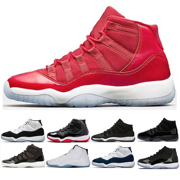 

11 cap and gown men basketball shoes 11s prom night sneakers space jam bred concord win like 82 96 72-10 trainers sports shoes