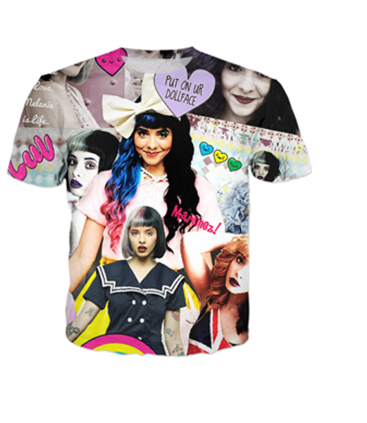 

women men 3d print melanie martinez concert extravaganza t-shirt mm tears i'm nuts baby i'm mad t shirt crybaby casual tees u469, White;black