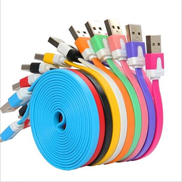 

1m 2m 3m flat noodle micro u b charger data ync cable cord flat cable for am ung 3 4 5 7 i phone 5 6 plu 7 8