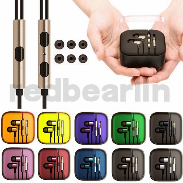 

Univer al 3 5mm metal xiaomi pi ton headphone earphone inner earphone for am ung iphone android phone with package