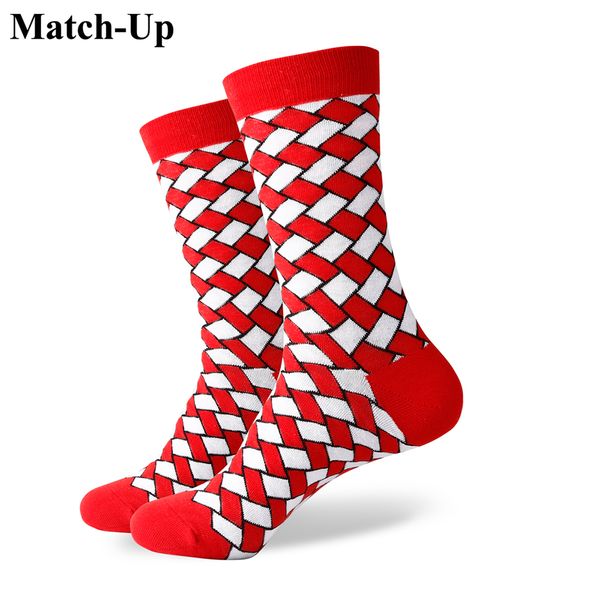 

new men colorful combed cotton socks plaid socks for us size 7 512 370, Black