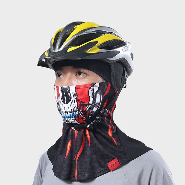

protective gear outdoor cycling balaclava breathable motorcycle helmet liner cap windproof uv protect full face mask ride mask, Black