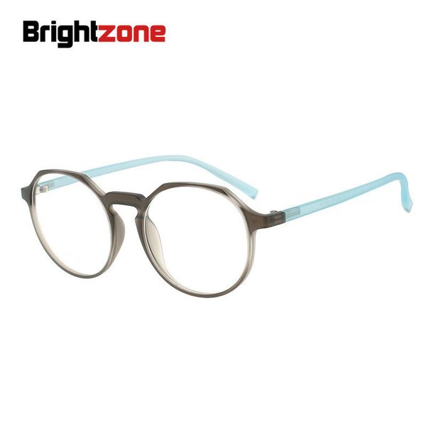 

brightzone unique design flat full rim tr90 myopic eye round men glasses women student optics spectacles frame oculos gafas, Silver