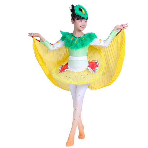 

cuckoo bird dance costumes for girls performance clothing animal cosplay costumes halloween cosplay children's day dance, Black;red