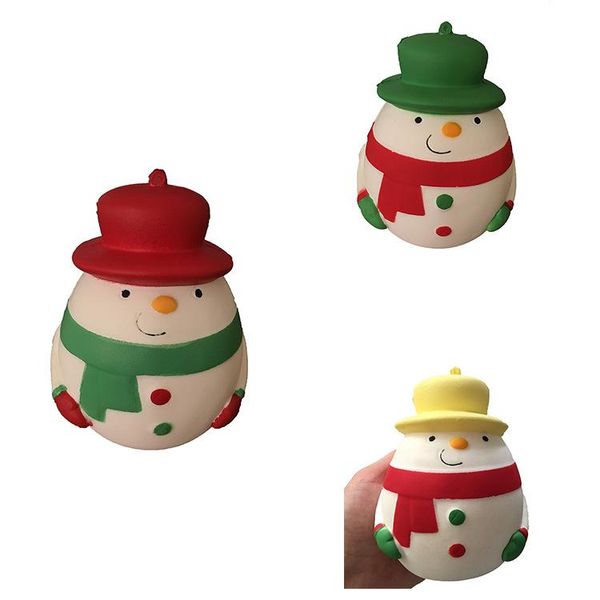 

dhl squishy christmas snow man 11cm squishies slow rising soft squeeze cute cell phone strap gift stress children toys decompression toy