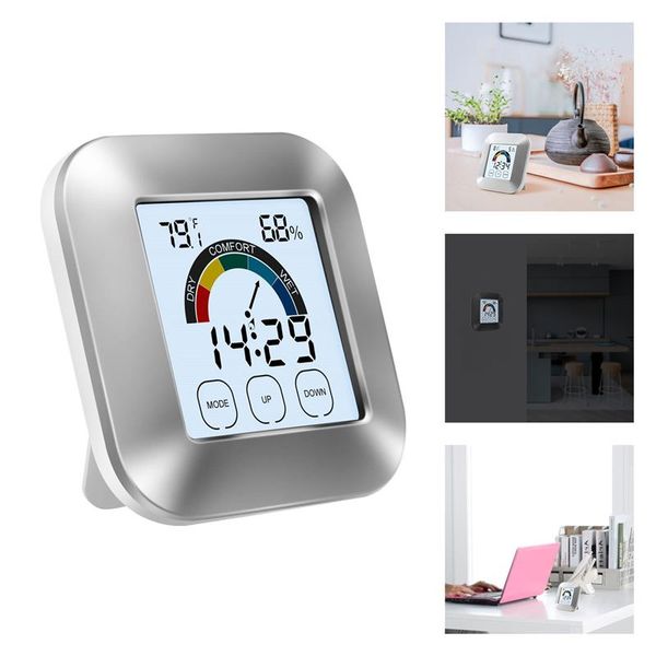 

touch control hygrometer waterproof cook with alarm lcd digital bedroom clock