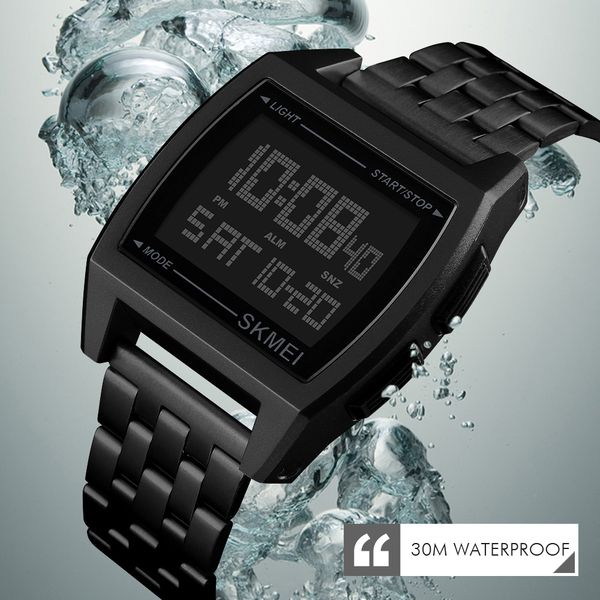 

skmei sport watch men electronic wristwatch led digital wrist watches for male clock relogio masculino, Slivery;brown
