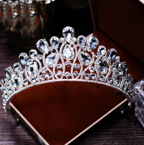 

gorgeous rhinestones bridal tiaras wedding crown hair accessories for wedding party tiaras and crowns crystals princess headpieces, Silver