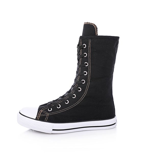 

shoes woman multi-color choose high barrel women boots spring autumn breathable sneakers women fashion canvas shoe zapatos mujer, Black