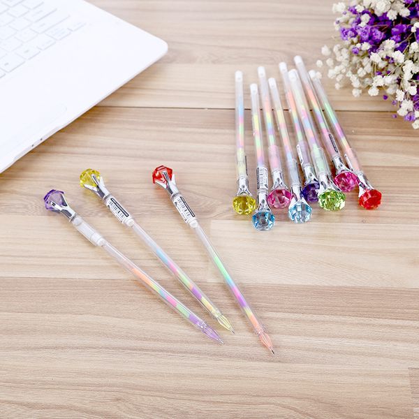

2pcs diamond color gel pens kawaii stationery papeleria kids gifts promotional ink pen gifts office school writing supplies