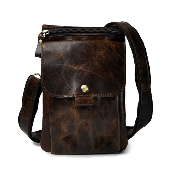 

leather men casual multifunction fashion crossbody shoulder messenger bag pouch fanny waist belt pack bag 8302c