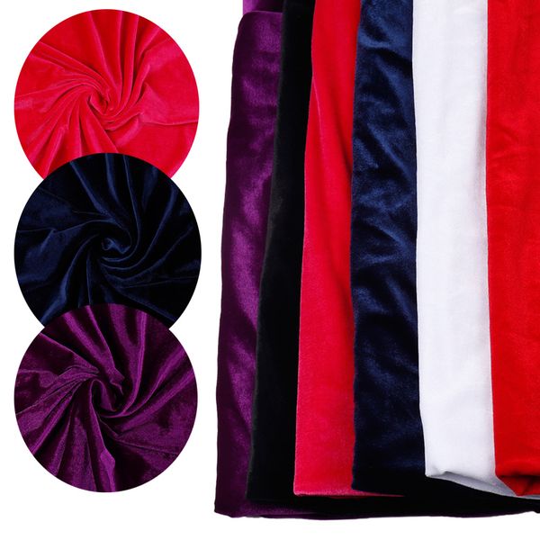 

50*150cm velvet fabric cloth gorgeous silk fabric for velvet dress clothes luxury soft purple home textile curtain, Black;white