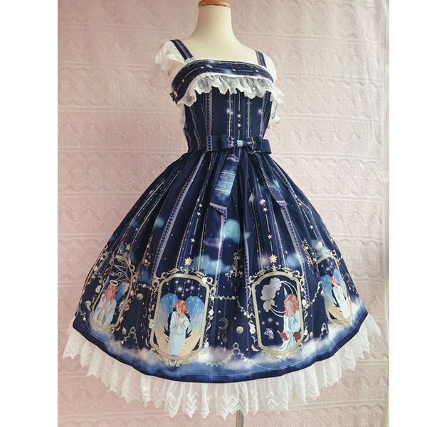 

sweet lolita jsk dresses ~ ollier's wishes ~ printed sleeveless dress by yiliya, Black;red