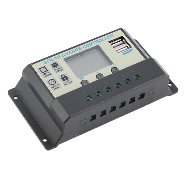 10a 12v 24v Solar Panels Battery Charge Controller 10amps Lamp Regulator Suitable For Small Solar Energy System Battery Hot Sale Wind Turbine