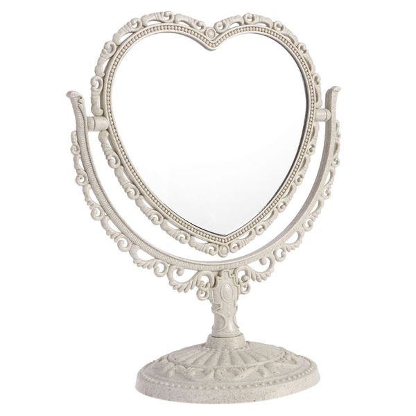 

vanity mirror double-sided magnifying makeup mirror with 360 degree rotation (heart shape