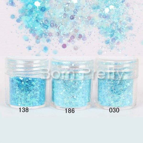 

1 box 10ml blue shiny nail glitter powder sparkles dust tips nail art decorations #23408, Silver;gold