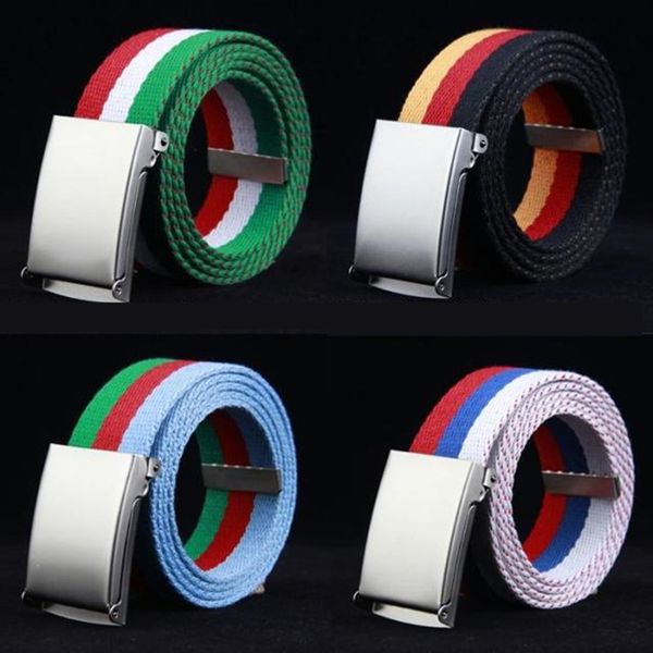 

fashion male women canvas nylon flag striped strap buckle trousers waist beltsstrap russia, Black;brown
