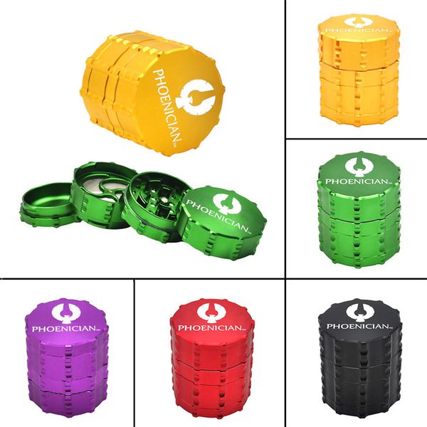 

2018 New Phoenician Herb Grinder 53mm 4 Layer Parts Aluminum Alloy Herb Grinders with Cigarette Grinder Dry Herb Smoking Accessories Free D