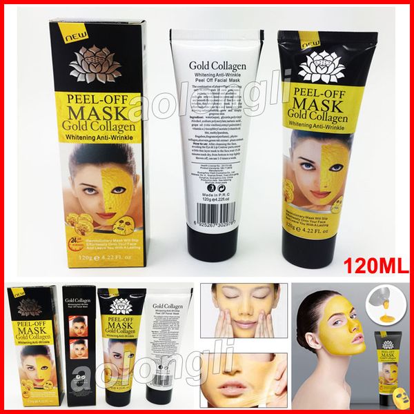 

gold collagen peel off facial mask deep cleansing 120ml crystal mask blackhead remover face masks skin care dhl ing