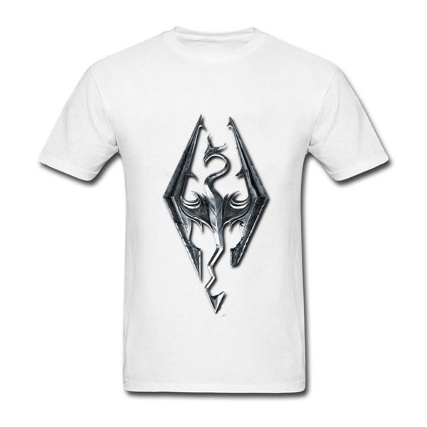 

summer simple t shirts and camiseta skyrim male shirt men's tees plus size xs-xxxl, White;black
