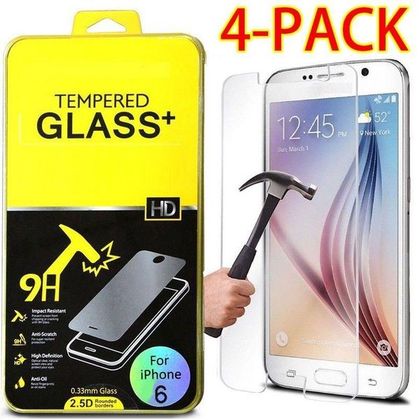 

lphone screen protectors 4pcs ultra slim tempered glass film screen protector shockproof cover for iphone