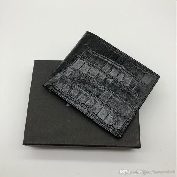 

new high-end men's crocodile leather mb business luxury short clip brand designer card box pocket fashion m b credit card holder mt wal, Red;black
