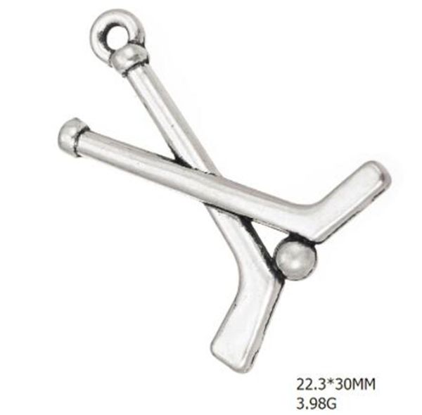 

2021 energy hockey sticks sporty charm other customized jewelry, Bronze;silver