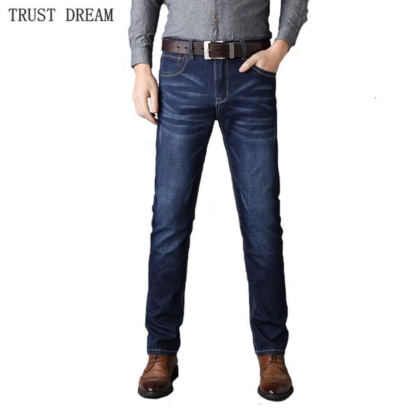 

fr men fashion slim jeans euro style denim pants man casual personal quality jean, Blue