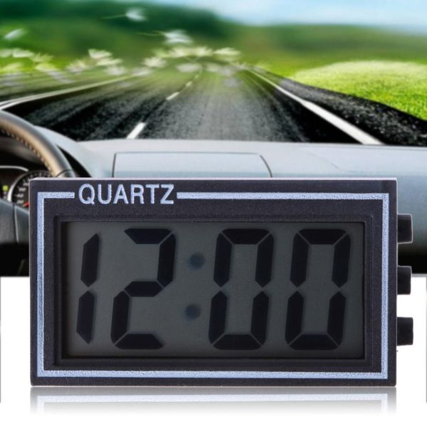Mini LCD Clip-on Digital LED Display Automotive Thermometer Clock For Car Truck