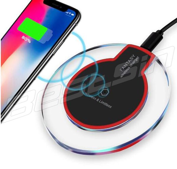 

Cry tal fanta y qi wirele charger for iphone x 8 plu charging pad mini for am ung 6 7 edge plu 8