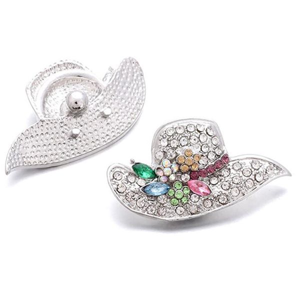 

10pcs fashion women big hat 18mm metal snap button wrist watches for women jewelry charm diy bracelet, Bronze;silver