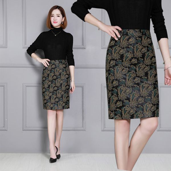 

2018 new fashion genuine sheep leather skirt k11, Black