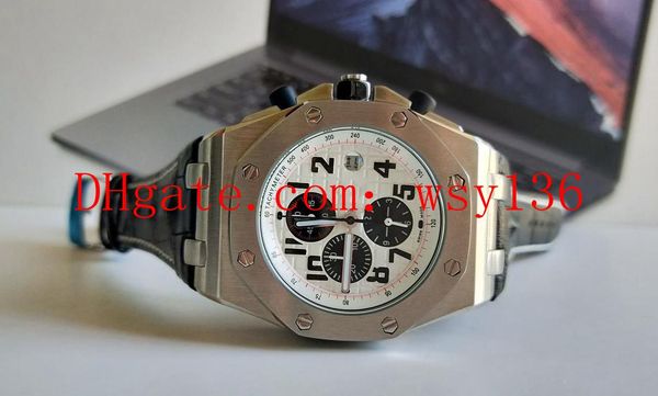 

best edition top quality offshore chronograph кварцевый механизм panda мужские часы кожаные мужские наручные часы, Slivery;brown