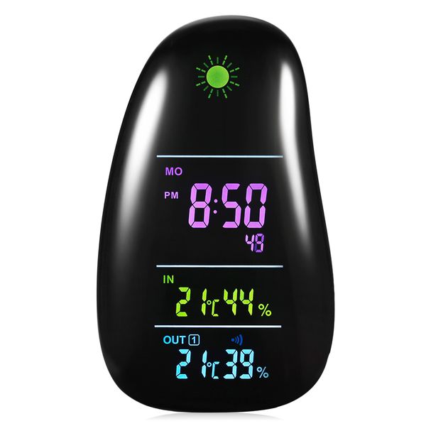 

new wireless weather forecast station portable mini indoor / outdoor temperature humidity monitor alarm clock with remote sensor